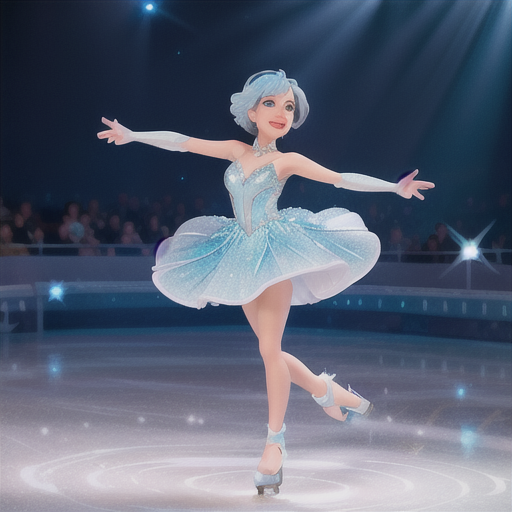 Anime Art, Graceful ice skater, flowing light blue hair, performing on a  sparkling ice rink - Image Chest - Free Image Hosting And Sharing Made Easy