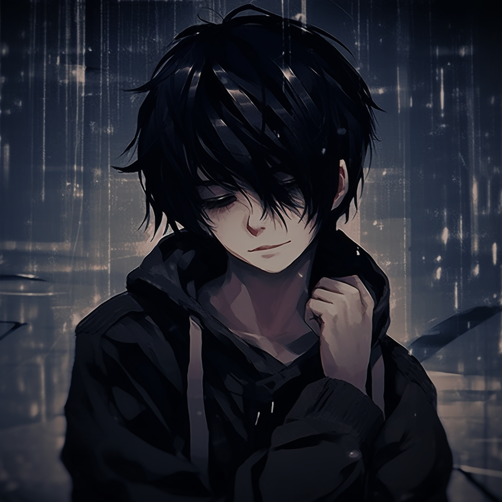 Distressed Anime Boy Portrait - dark aesthetic anime pfp boy artwork ...