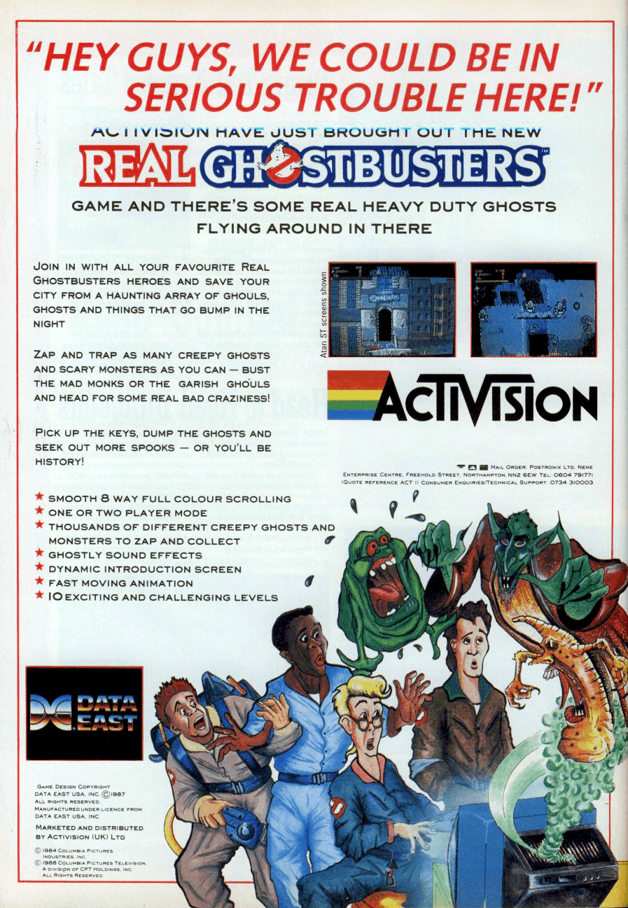 Image For Post | The Real Ghostbusters was an arcade game based on the cartoon series of the same name released by a Japanese game company, Data East in 1987. 

After the success of the Ghostbusters film (and indeed of the licensed game from Activision) a cartoon TV series was created, which this game is based on. The player controls a Ghostbuster, who has 10 levels full of ghosts to clear up.

The Ghostbusters fight off hordes of nightmarish creatures with energy guns which reduce the monsters to harmless ghosts which can then be captured with beams from their proton packs. Power-ups available included stronger basic shots, a force field that makes the Ghostbuster invincible for several seconds, and an item that summons Slimer to throw himself in the way of attacks.