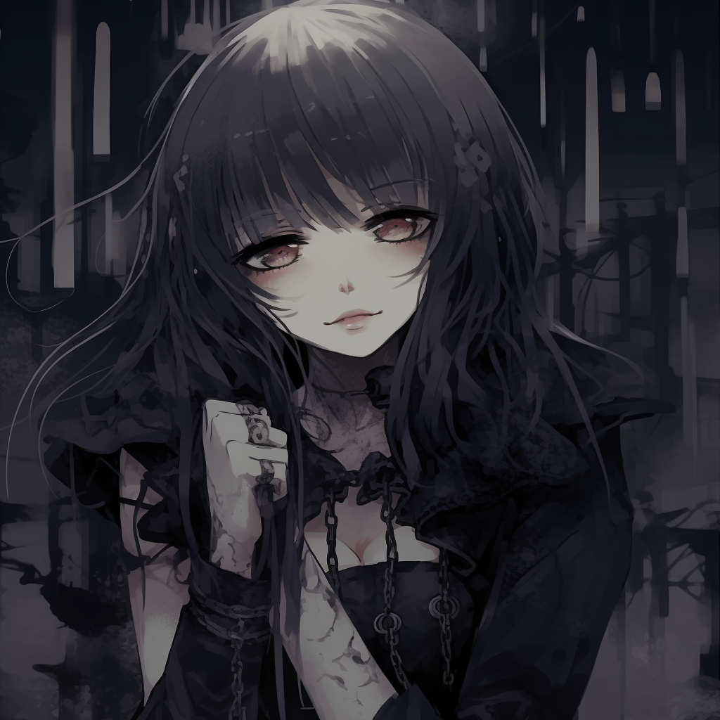 Image For Post | Fragmented glimpse of a goth anime girl, focusing on various aesthetic elements like heavy eyeliner, detailed earrings, and intense eyes against a dark palette. goth anime girl visuals pfp for discord. - [Goth Anime Girl PFP](https://hero.page/pfp/goth-anime-girl-pfp)