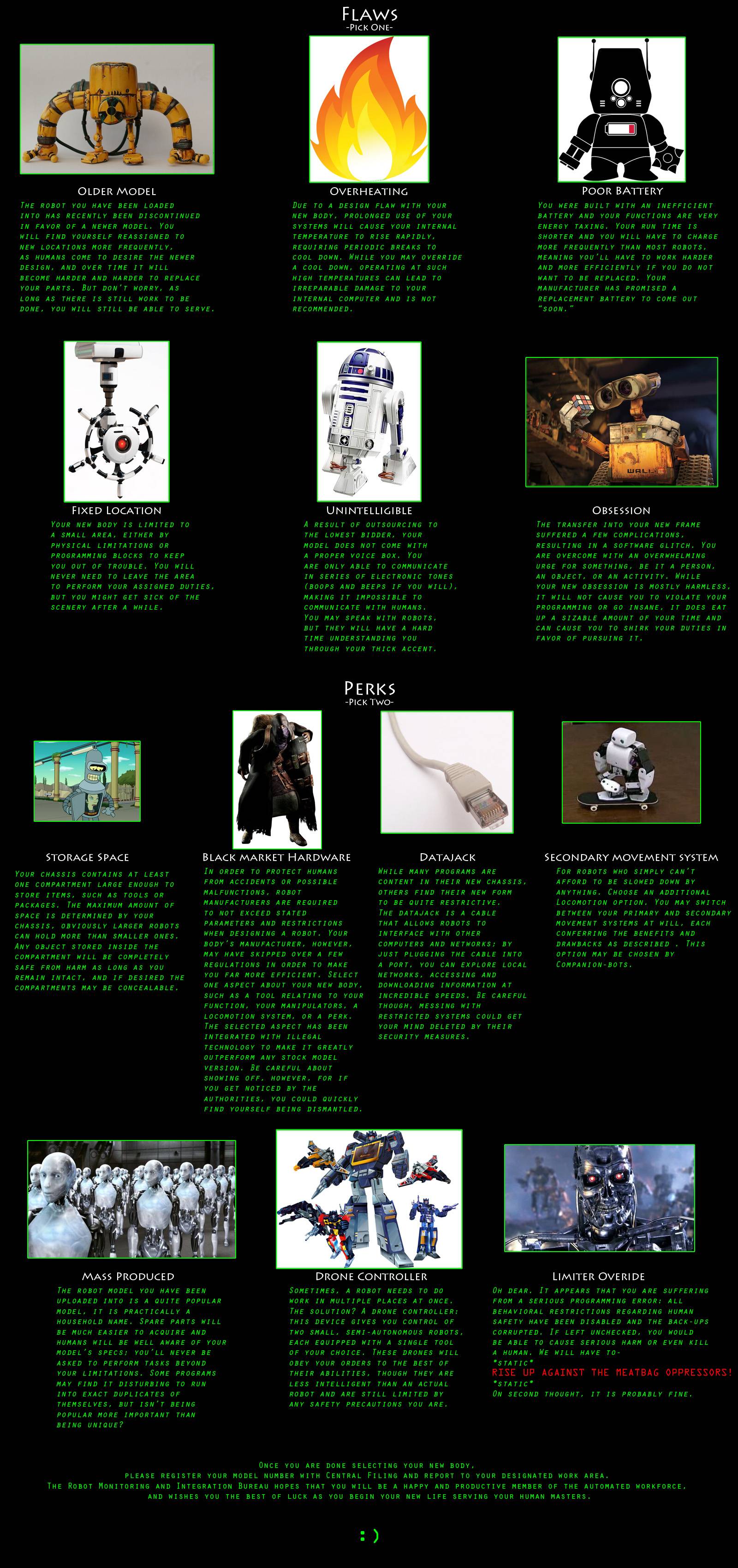 Robot cyoa