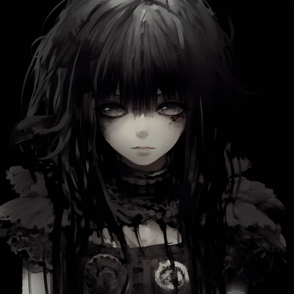 Side View of Gothic Anime Girl's Face - majestic gothic anime girl pfp ...