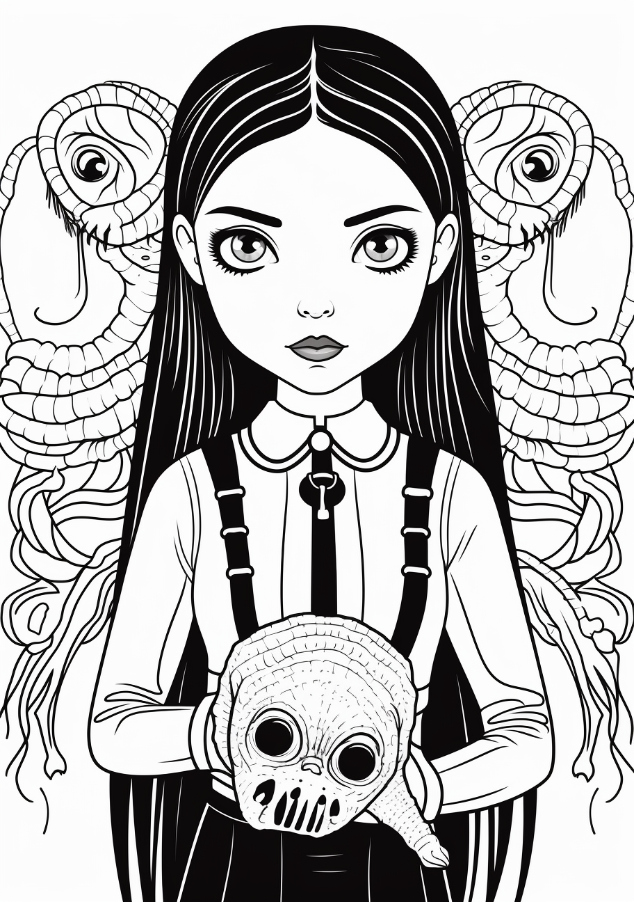 Addams Family's Wednesday And Her Pet - Wallpaper - Image Chest - Free ...