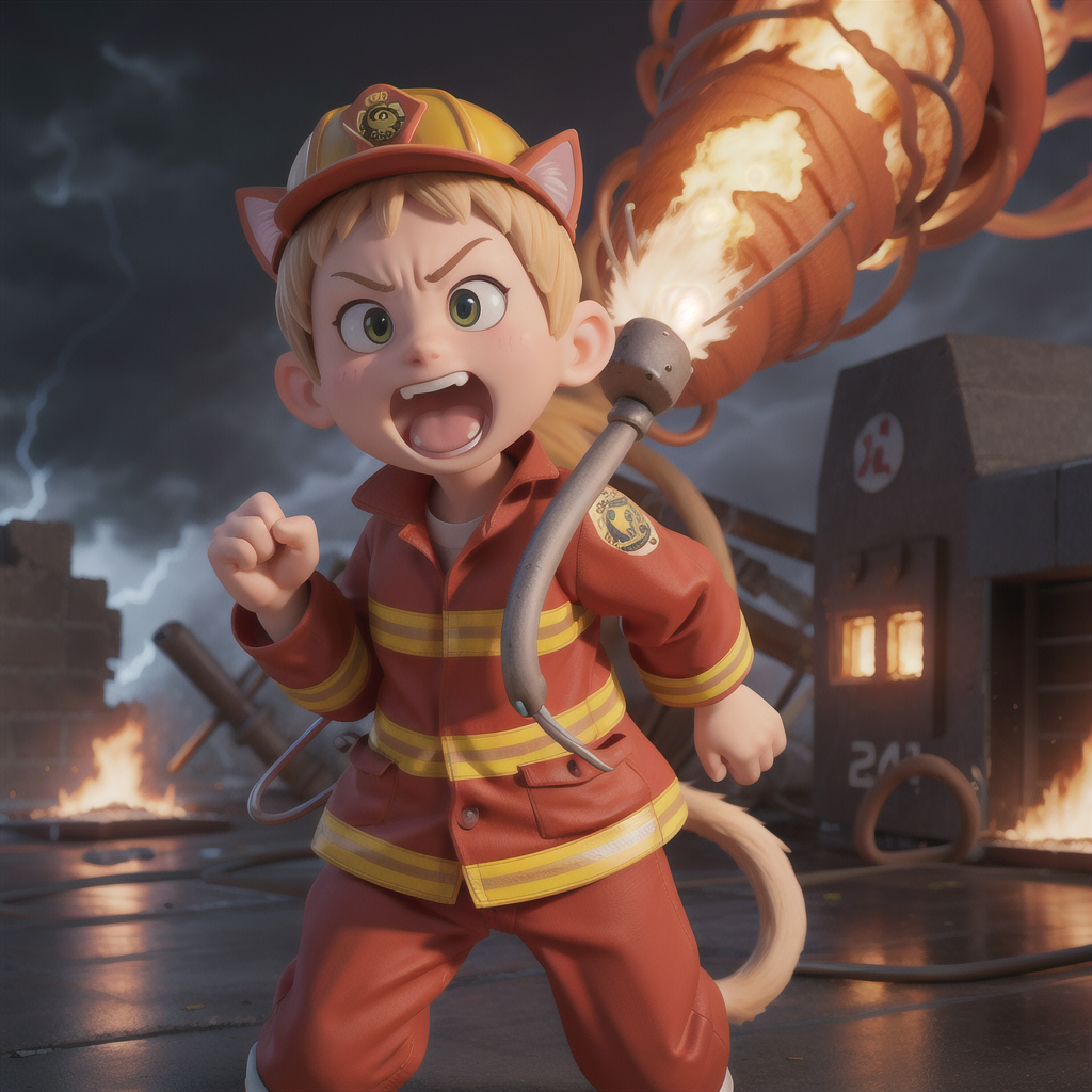 Anime, cat, celebrating, firefighter, storm, anger, HD, 4K, AI Generated  Art - Image Chest - Free Image Hosting And Sharing Made Easy