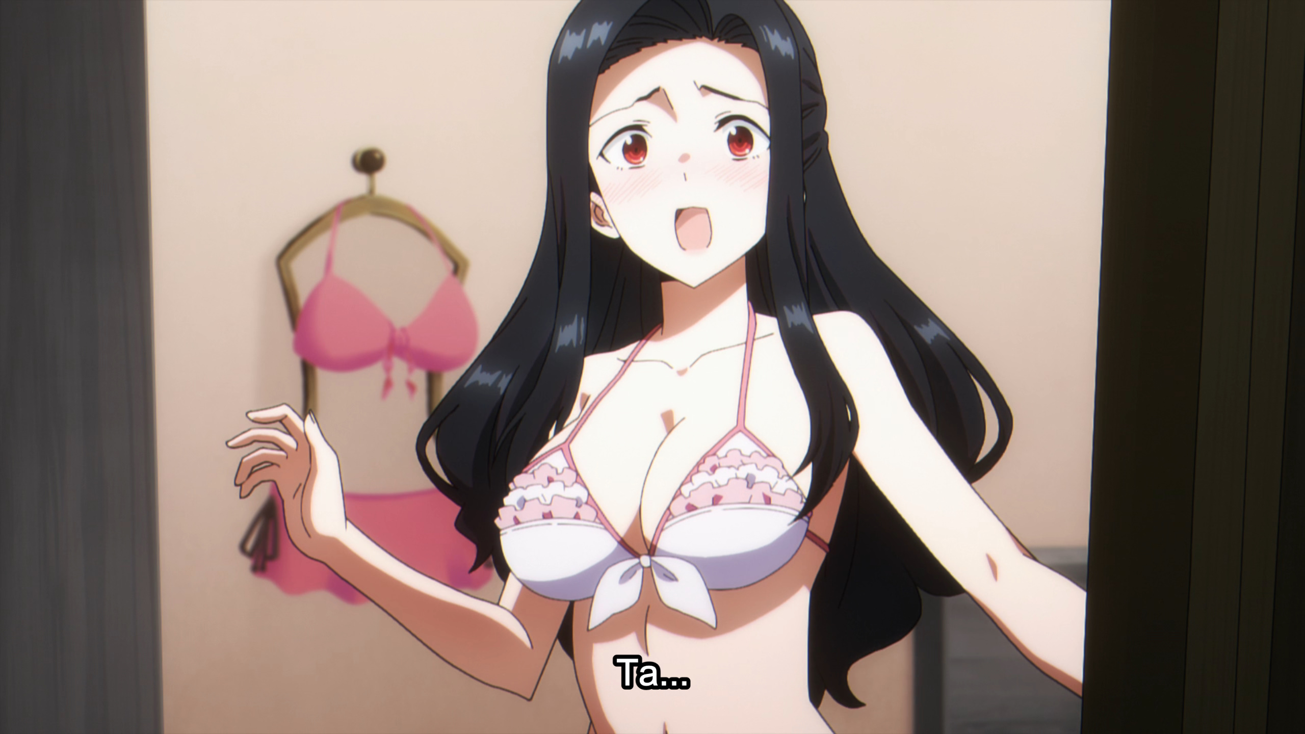 and of course, Tatsuya just had to see her trying out some swimsuits. 