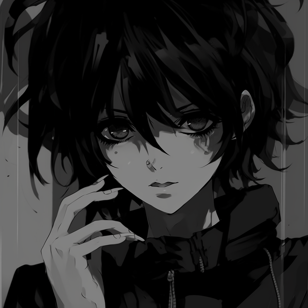 Aesthetic Black And White Anime Girl, HD Png Download , Transparent Png  Image - PNGitem
