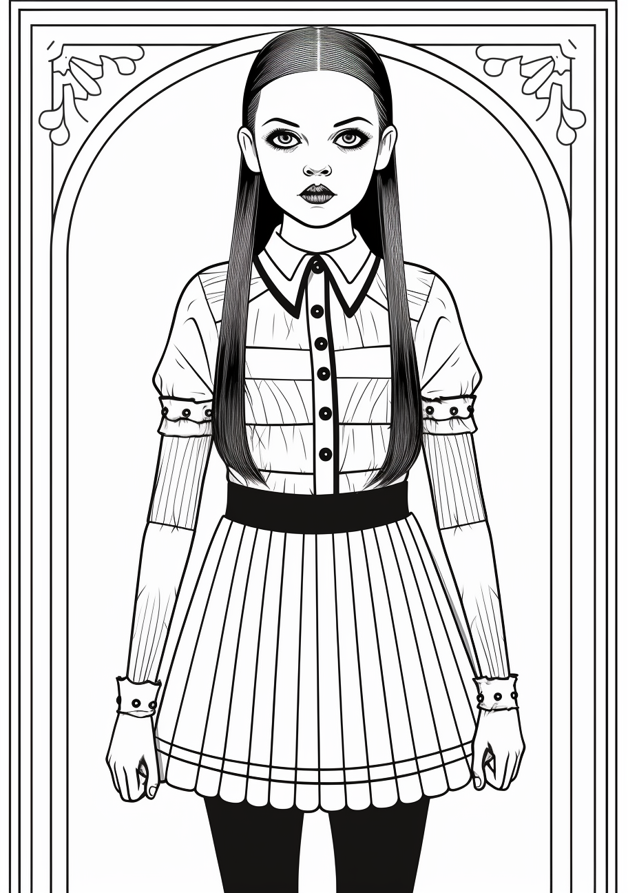 Detailed Wednesday Addams Portrait - Wallpaper - Image Chest - Free ...