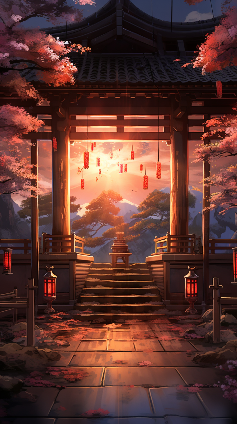 Japanese Temple 2 – Anime Wallpaper