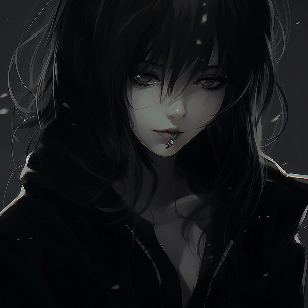 Shadowy Anime Girl Profile - dark anime pfp female - Image Chest