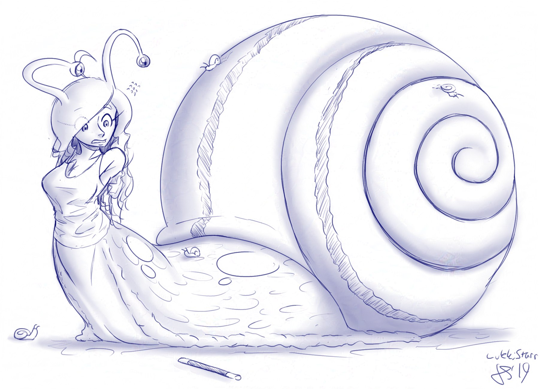 [Anthro] Snail Lucy by LukkiStarr : r/Inanimate_TFs