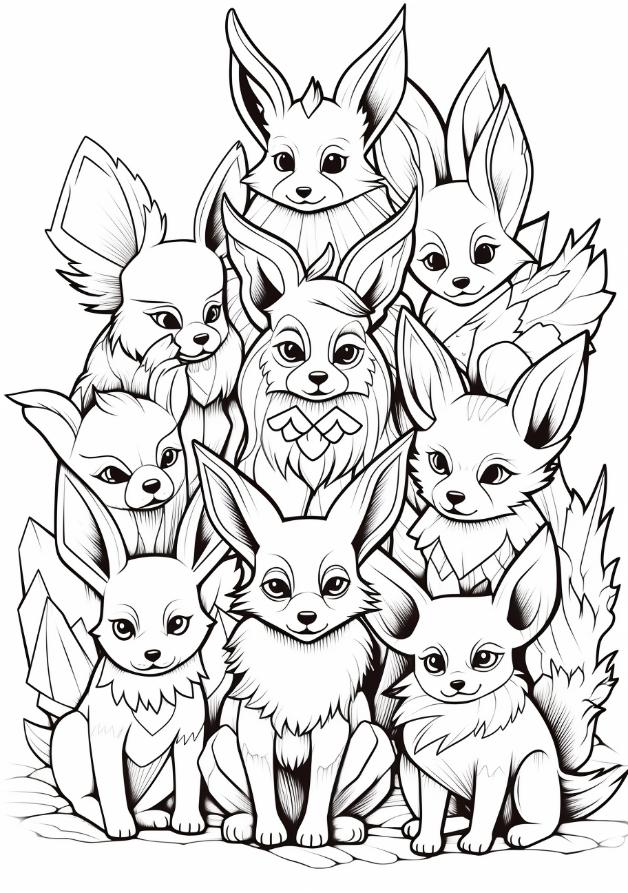 Family Portrait of Eevee Evolutions - Wallpaper - Image Chest - Free ...