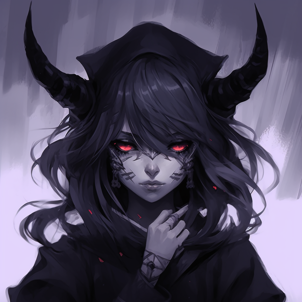 Image For Post | A demonic girl shrouded in shadows, with sharp lines and dark tones. anime demon girl pfp ideas pfp for discord. - [Anime Demon PFP Collection](https://hero.page/pfp/anime-demon-pfp-collection)