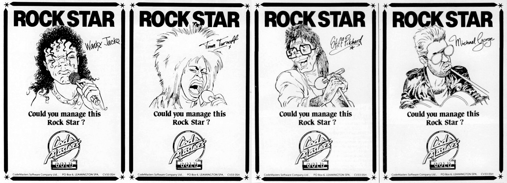 Image For Post | Rock Star Ate My Hamster is a management strategy computer game developed by Codemasters in 1988 and originally released on their full-price Gold label for the Amstrad CPC, ZX Spectrum, Commodore 64, Amiga and Atari ST. The game was written by Colin Jones, later to become known as author/publisher Colin Bradshaw-Jones.

**Objective**  
To win the game, one must select a band, record an album and earn 4 gold discs within the space of a year. If the player fails to meet this target, go bankrupt or have no musicians left, the game is over. 

**Musicians**  
At the outset, the player can choose to hire up to four musicians to make up the band. The musicians are parodies of contemporary pop music stars. Their weekly wage depends on their abilities and their fame, ranging from £30,000 for "Bill Collins" down to just £50 for "Sidney Sparkle". 

**Trivia**  
The name of the game was inspired by a 1986 Sun headline - 'Freddie Starr ate my hamster' - which served as a focal point for mid-1980s tabloid culture and helped further the career of the comic in question. 

**Controversy**  
The game is heavy on parody on existing people and names, which wasn't well received across the board: according to Jones, "an irate parent had taken objection to one of the jokes in the spoof newspaper included in the box and W H Smiths pulled the game from their shelves".[1]

**Alternate Titles**  
    "Rockstar" -- Alternate title