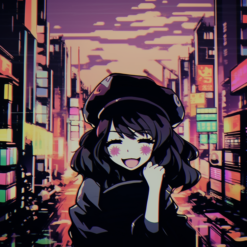 Senpai Vaporwave Aesthetic Anime Girl Digital Art by The Perfect Presents -  Pixels