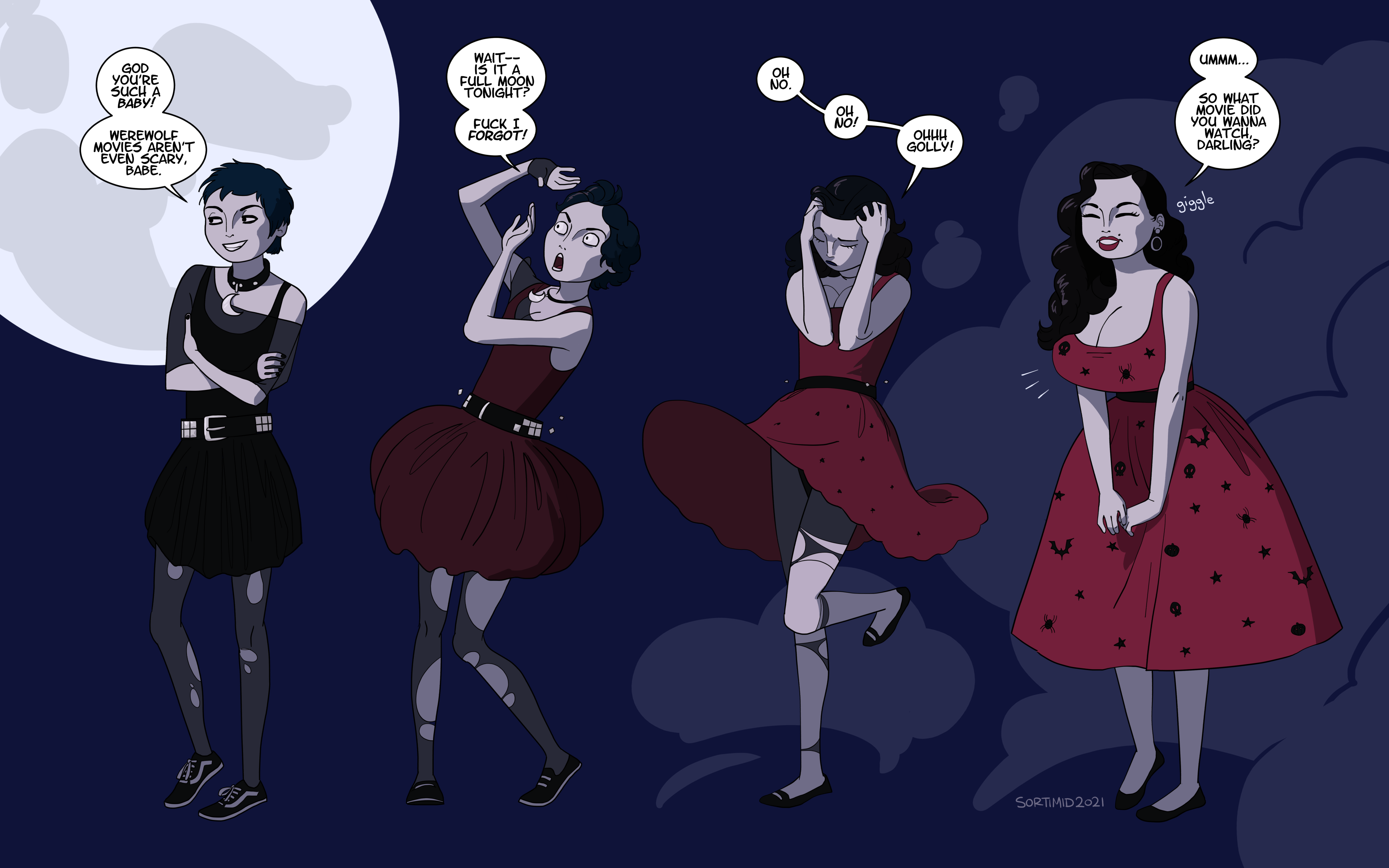 [Stepfordization] Goth Were-housewife by Sortimid : r/Inanimate_TFs