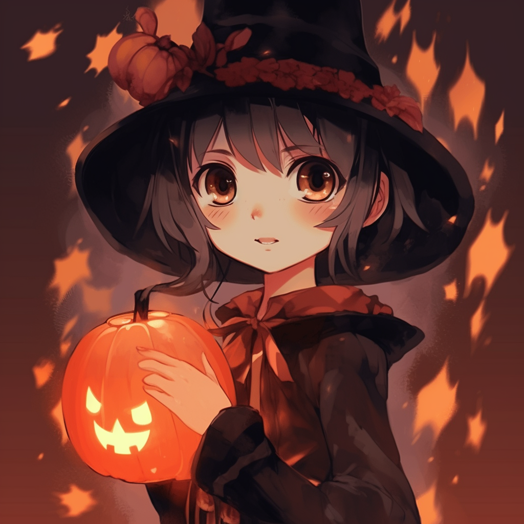 Cute Halloween Witch Anime Art - adorable halloween anime pfp - Image ...