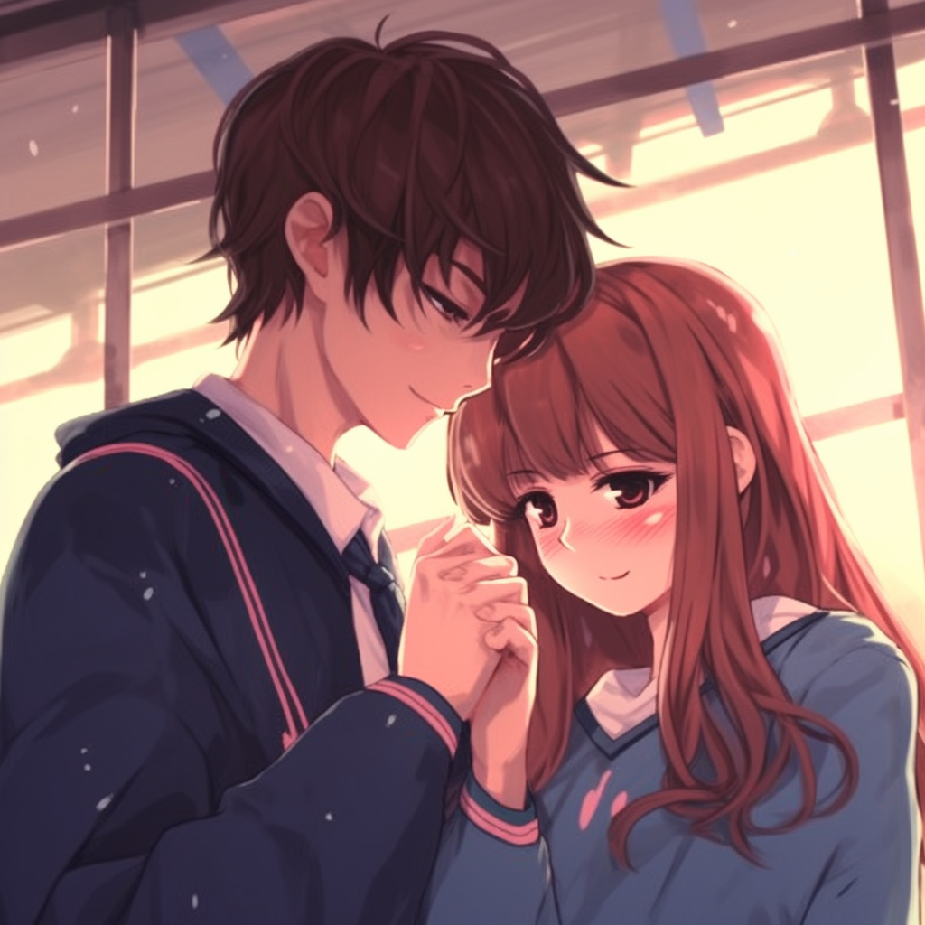 Romantic School Life Couple - adorable anime pfp couple ideas - Image ...