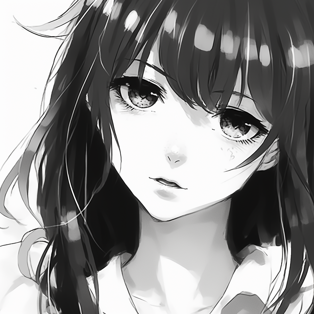 Anime Beauty In Black And - Anime Profile Picture Black And White (@pfp)