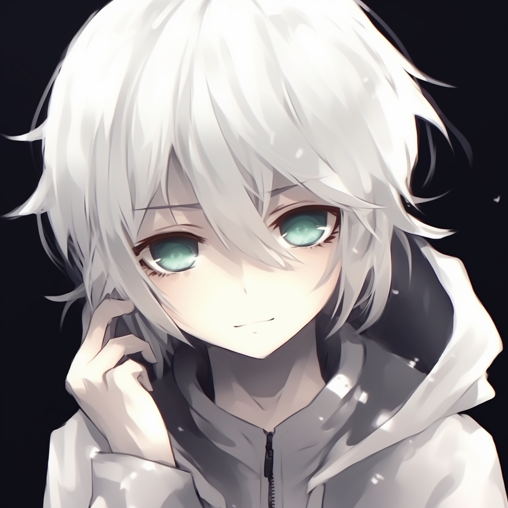 Focused Anime Boy with White Hair - white hair anime pfp boy - Image ...