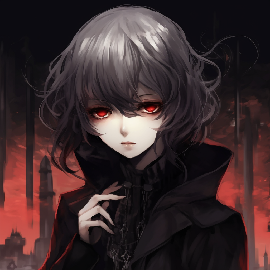 Anime boy in a dark theme