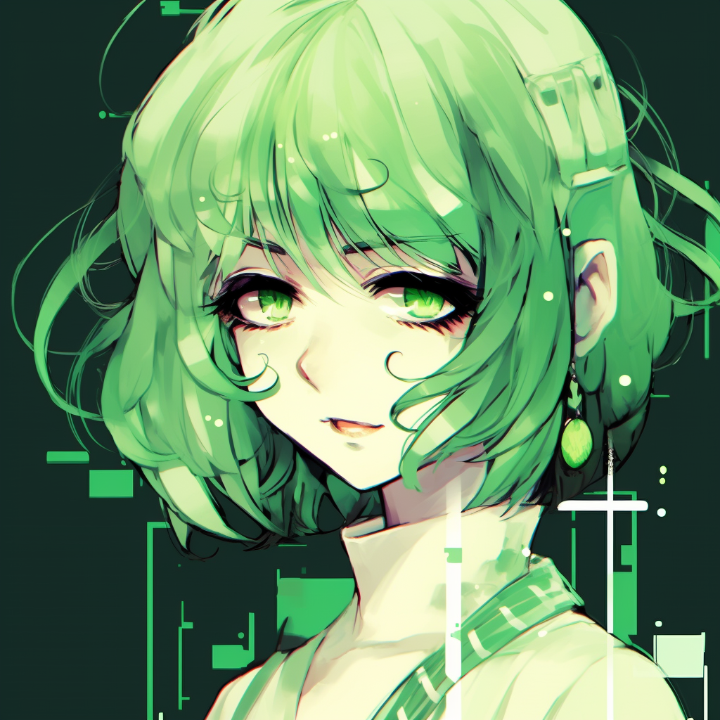 Aesthetic Green Anime Icon - green anime pfp aesthetic icons - Image ...