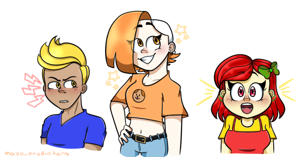 Artwork of Chase, Ember, and Lea