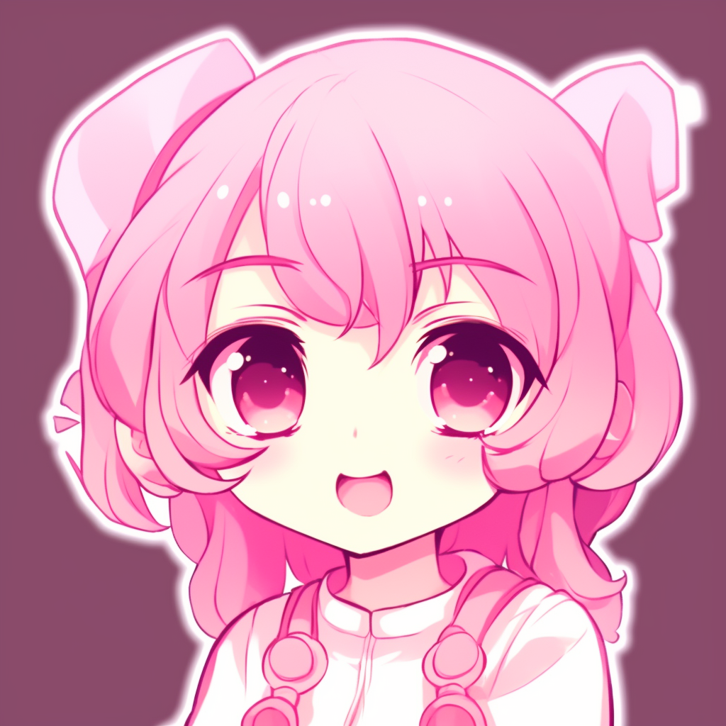 Smiling Girl In Pink Aesthetic - trendy pink anime pfp designs - Image ...