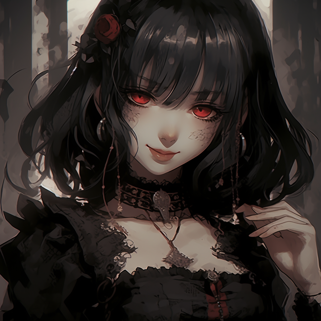 Image For Post | Up-close portrait of an anime girl with gothic style, showcasing detailed facial features and stark contrasts. goth anime girl visuals pfp for discord. - [Goth Anime Girl PFP](https://hero.page/pfp/goth-anime-girl-pfp)