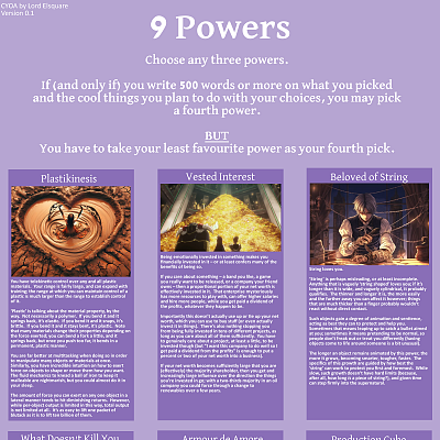 Image For Post 9 Powers CYOA by Lordelsquare