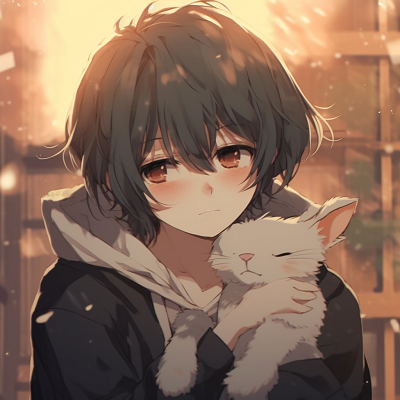 Image For Post | Anime boy with his pet, detailed rendering of character interaction. aesthetic anime pfp boy character ideas - [Ultimate Anime PFP Aesthetic](https://hero.page/pfp/ultimate-anime-pfp-aesthetic)