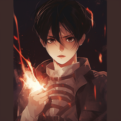 Image For Post | Levi Ackerman from Attack on Titan, highlighted by flaring sparks and dynamic shading anime pfp aesthetically pleasing - [Aesthetic PFP Anime Collection](https://hero.page/pfp/aesthetic-pfp-anime-collection)
