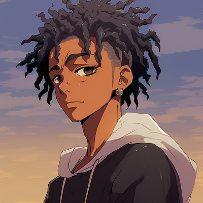 Image For Post | Stoic black anime character gazing into the distance, fine lines and soft colors. alluring black anime boy characters pfp - [Amazing Black Anime Characters pfp](https://hero.page/pfp/amazing-black-anime-characters-pfp)