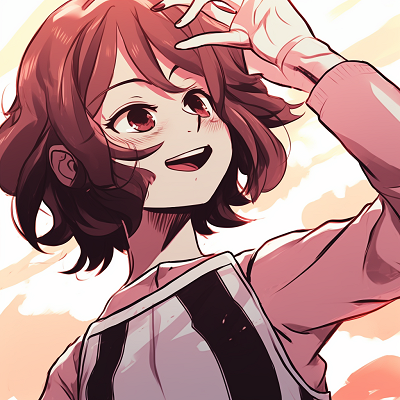 Image For Post | Uraraka from My Hero Academia in her unique pose, detailed costumes and vibrant colors. anime manga pfp for girls - [Anime Manga PFP Trends](https://hero.page/pfp/anime-manga-pfp-trends)
