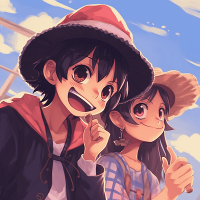 Image For Post | Luffy and Law from One Piece, sharing the scene in dynamic poses. anime inspired matching pfp for two friends - [matching pfp for 2 friends anime](https://hero.page/pfp/matching-pfp-for-2-friends-anime)