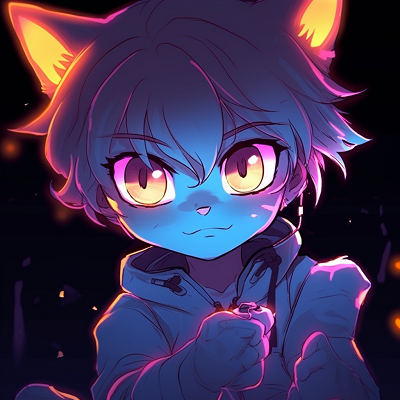 Image For Post Kitten in Neon Lights - absolutely cute glowing anime pfp collection