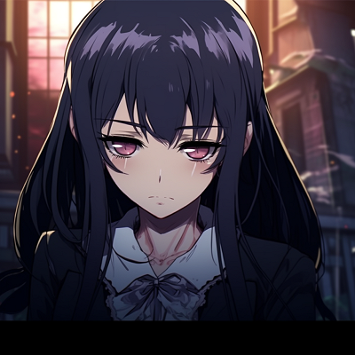 Image For Post | Gothic-inspired anime girl profile picture with dark attire and background, bold outlines and somber tones sus anime girl pfp images - [sus anime pfp images](https://hero.page/pfp/sus-anime-pfp-images)