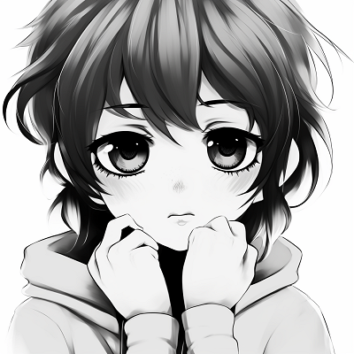 Image For Post | Profile picture of a cute anime boy in monochrome tones, clean lines and minimalist approach to detailing. kawaii anime black and white pfp - [anime black and white pfp collection](https://hero.page/pfp/anime-black-and-white-pfp-collection)