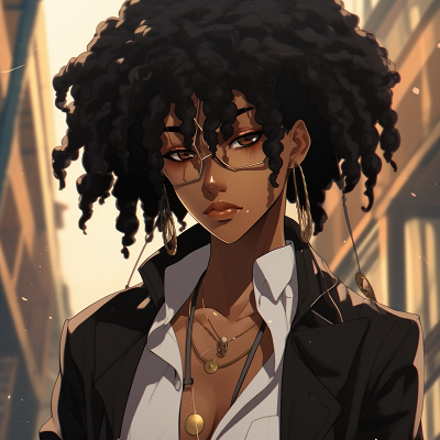 Image For Post | Black anime girl with a trendy outfit, intricate hairstyle, and chic accessories. glamorous female black anime characters pfp - [Amazing Black Anime Characters pfp](https://hero.page/pfp/amazing-black-anime-characters-pfp)