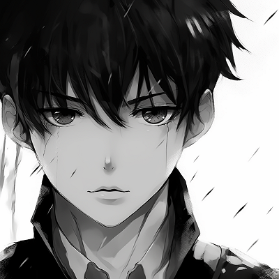 Image For Post Anime Character Stated Gaze - aesthetic anime profile picture black and white
