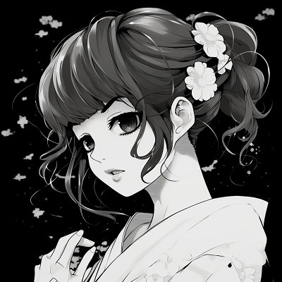 Image For Post | Charismatic anime girl facing the sea breeze, the silhouette and windblown hair add a dynamic element. anime profile picture black and white female - [Anime Profile Picture Black and White](https://hero.page/pfp/anime-profile-picture-black-and-white)