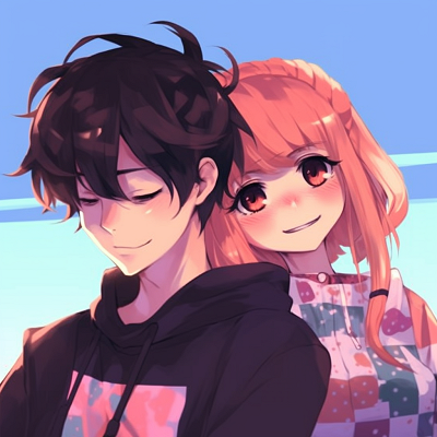 Image For Post Cheerful Anime Couple PFP - adorable couple anime pfp