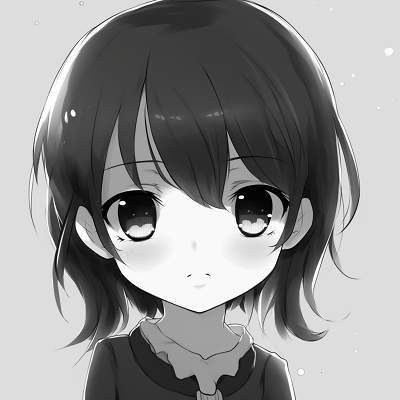 Image For Post Charming Chibi Girl Profile - adorable anime profile picture in black and white