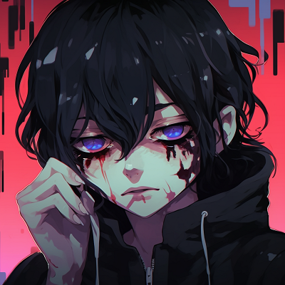 Image For Post | An emo anime character under the moonlight, highlighted by a blueish hue and strong outlines. iconic emo pfp anime - [Emo Pfp Anime Gallery](https://hero.page/pfp/emo-pfp-anime-gallery)