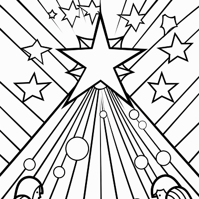 Image For Post Christmas Tree A Star of Bethlehem - Printable Coloring Page