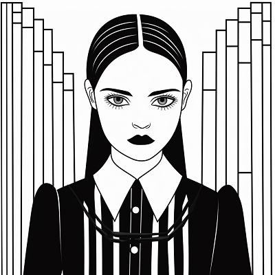 Image For Post Contemporary Wednesday Addams Bold Strokes - Wallpaper