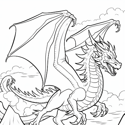 Image For Post Exploration High Mountainous Dragon Journey - Printable Coloring Page