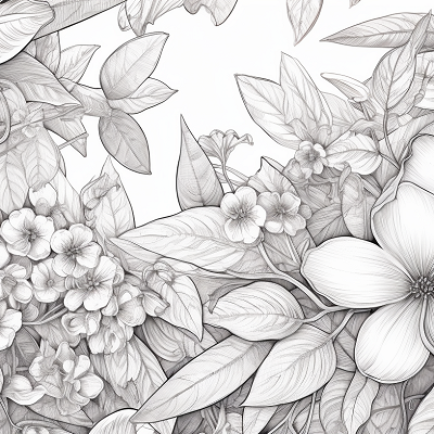 Image For Post Detailed Blossom Sketch Nature's Beauty - Wallpaper
