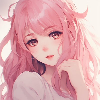 Image For Post | Serene image of an anime girl with pink hair, soft lines and gentle shades of blush. gorgeous pink anime girl pfp illustrations pfp for discord. - [Pink Anime Girl PFP Gallery](https://hero.page/pfp/pink-anime-girl-pfp-gallery)
