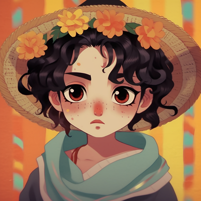 Image For Post | Anime-styled portrait of Frida Kahlo, high contrast and detailed facial features. mexican anime pfp arts pfp for discord. - [Mexican Anime Pfp Collection](https://hero.page/pfp/mexican-anime-pfp-collection)