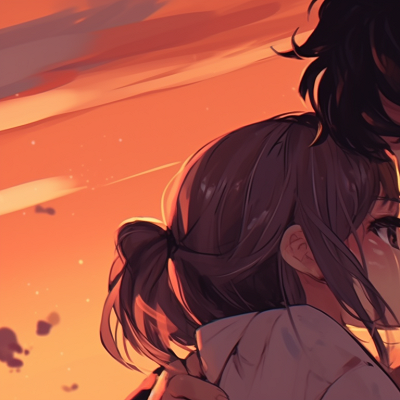 Image For Post | Two characters under a sunset background, soft warm colors and loving gazes. classic matching pfp for timeless couples pfp for discord. - [matching pfp for couples, aesthetic matching pfp ideas](https://hero.page/pfp/matching-pfp-for-couples-aesthetic-matching-pfp-ideas)